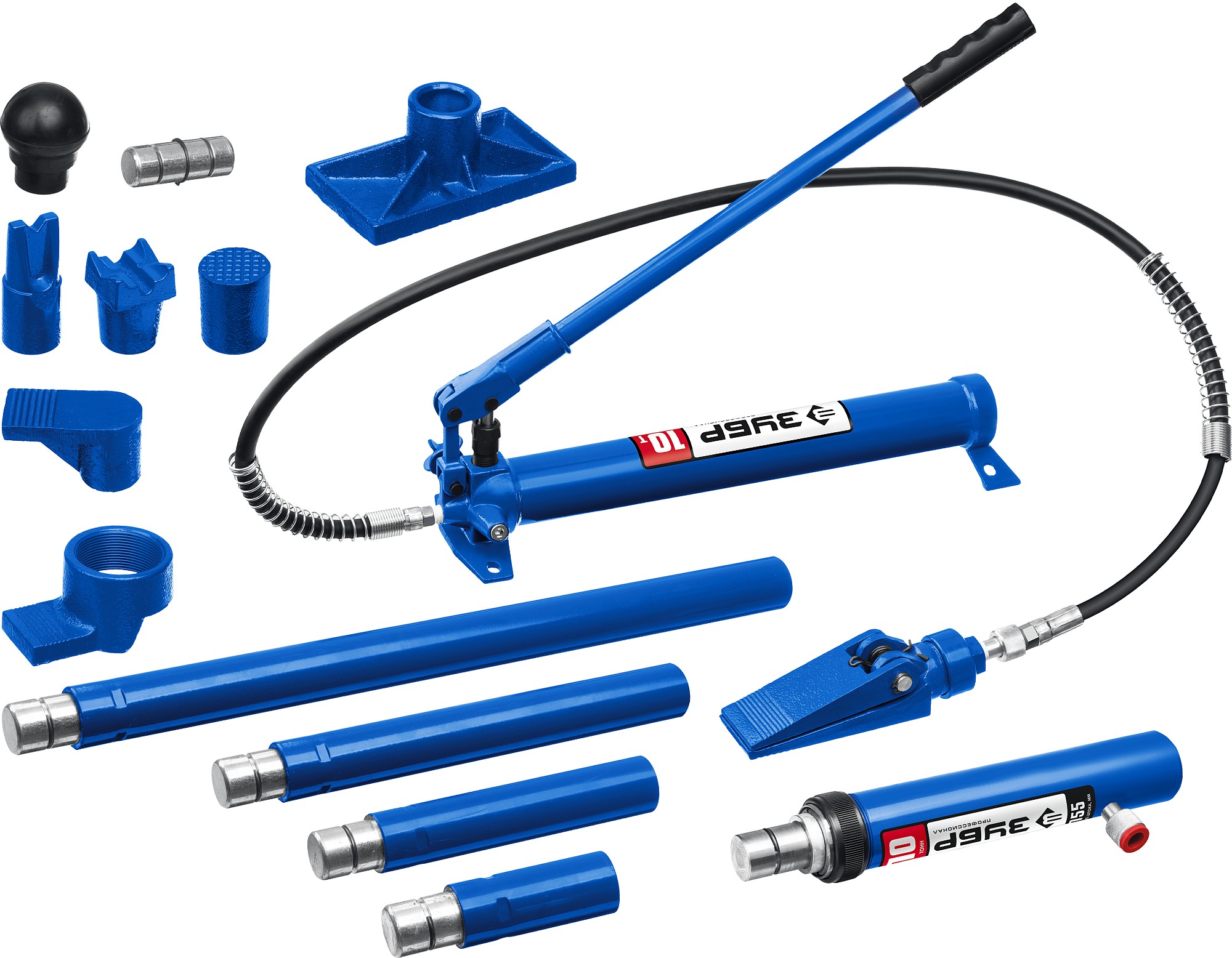 Гидравлический набор для правки кузова в пластиковом кейсе.ЗУБР 10т