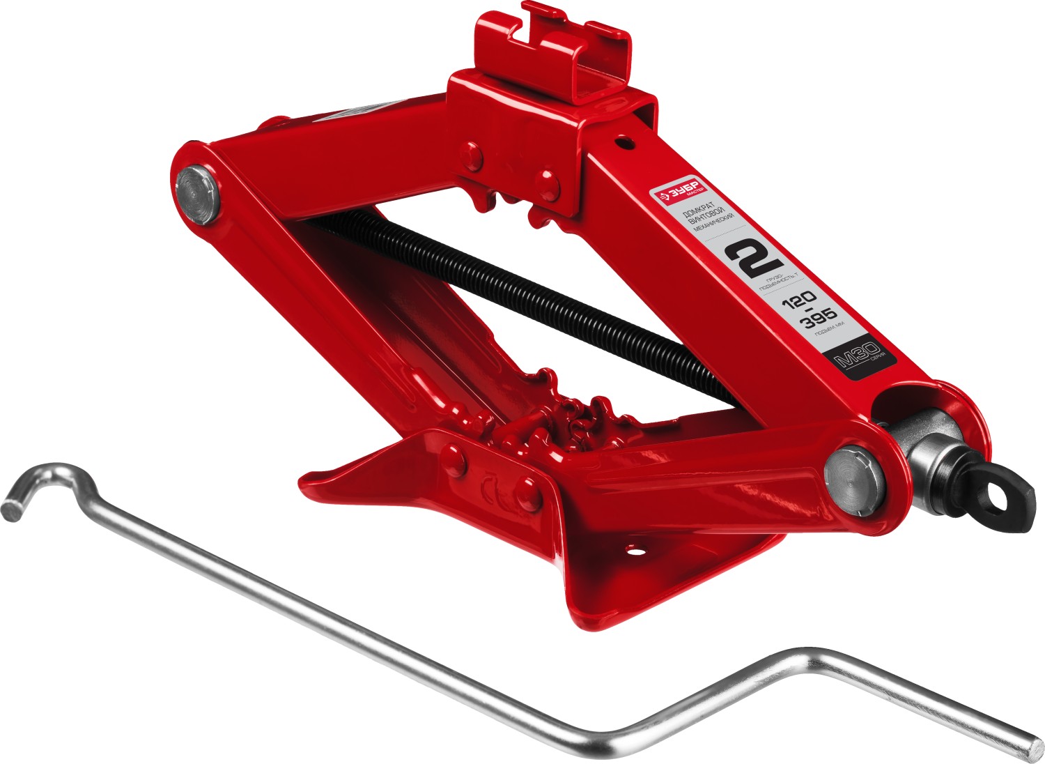 Домкрат винтовой механический,Зубр Ромб 2т 120-395мм Профессионал