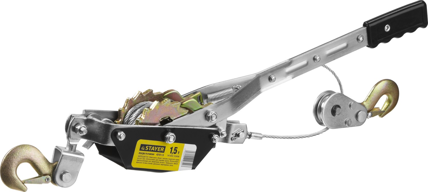 STAYER MAXPull, 0.7т, 8 м, Ручная барабанная тросовая лебедка (43112-0.7)