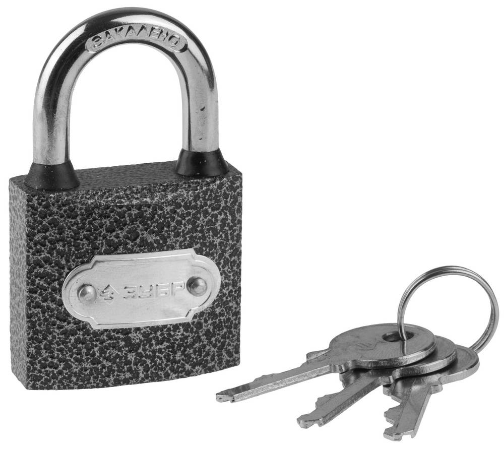 Замок Зубр мастер навесной.металлический корпус.закаленная дужка.38мм