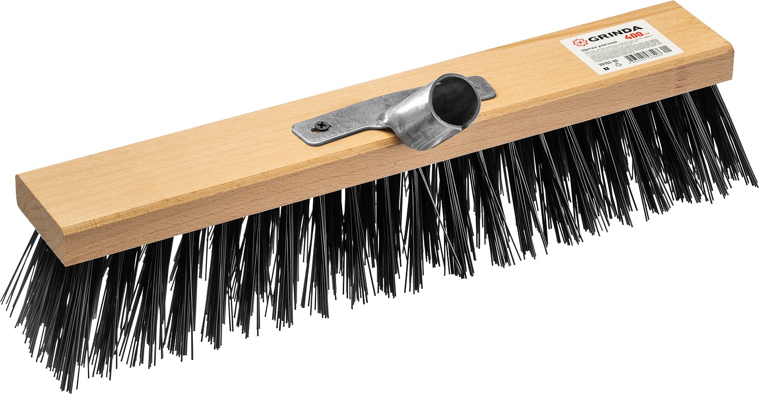 Щетка уличная жесткая 40см с метал.держателем.GRINDA (без черенка)