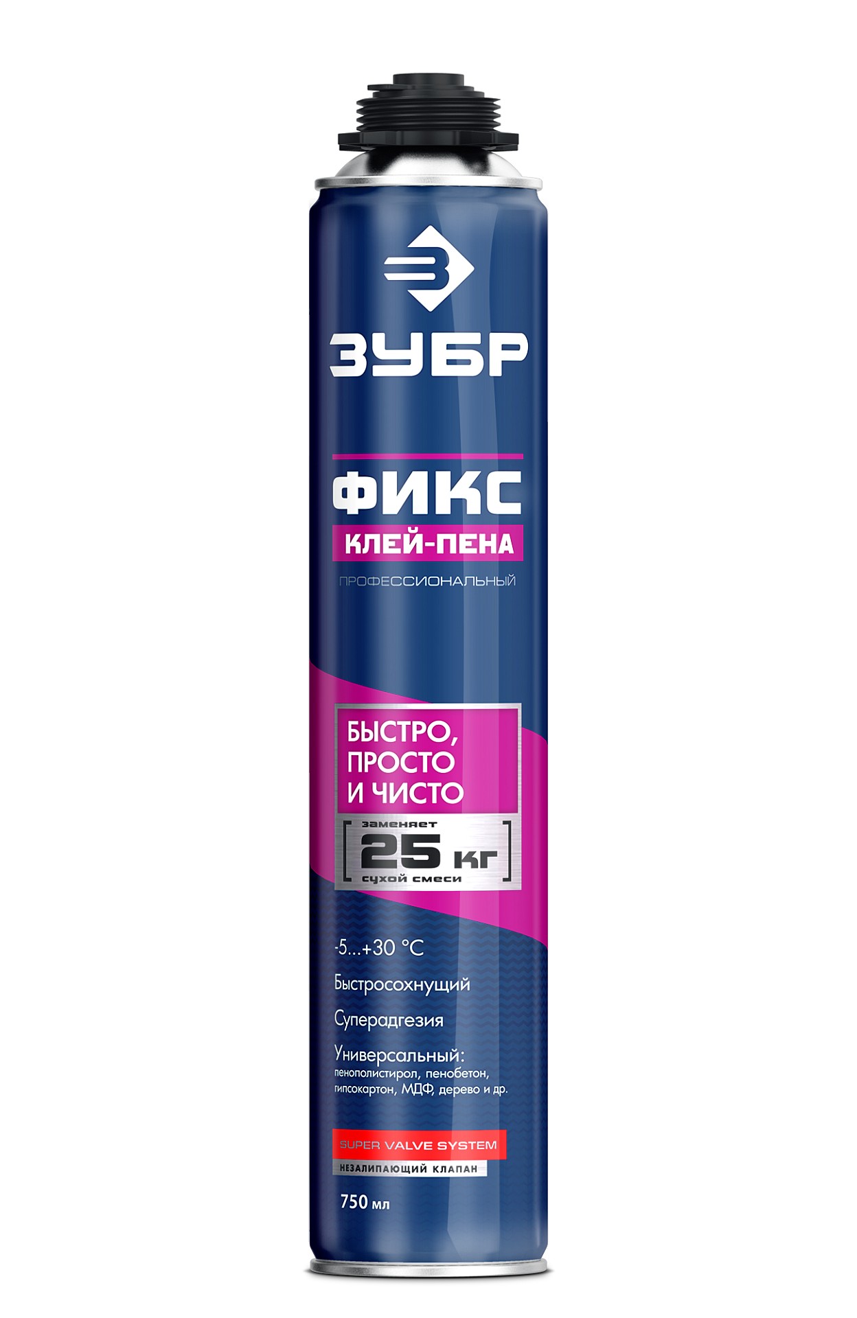 Pro Fix клей-пена монтажный,всесезонная,750мл Зубр