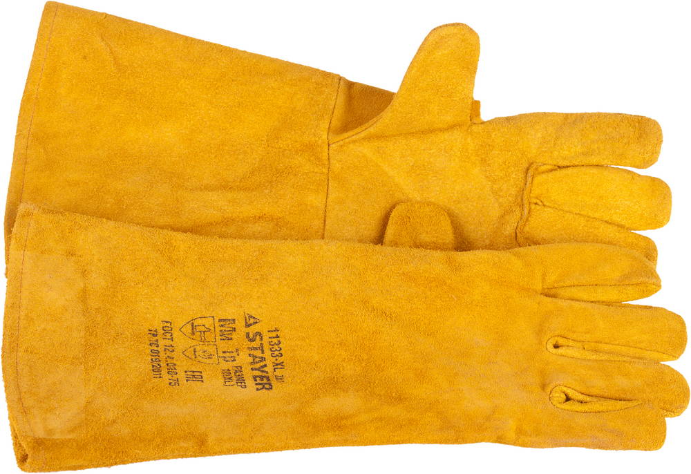 STAYER 400 мм, для сварки и тяжелых механических работ, с подкладкой, Термостойкие краги, PROFESSION