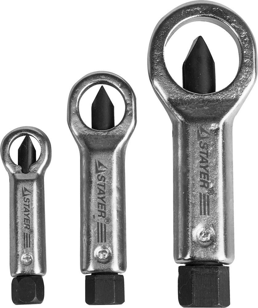 Набор  съемников стальных для прикипевших гаек, 3шт STAYER