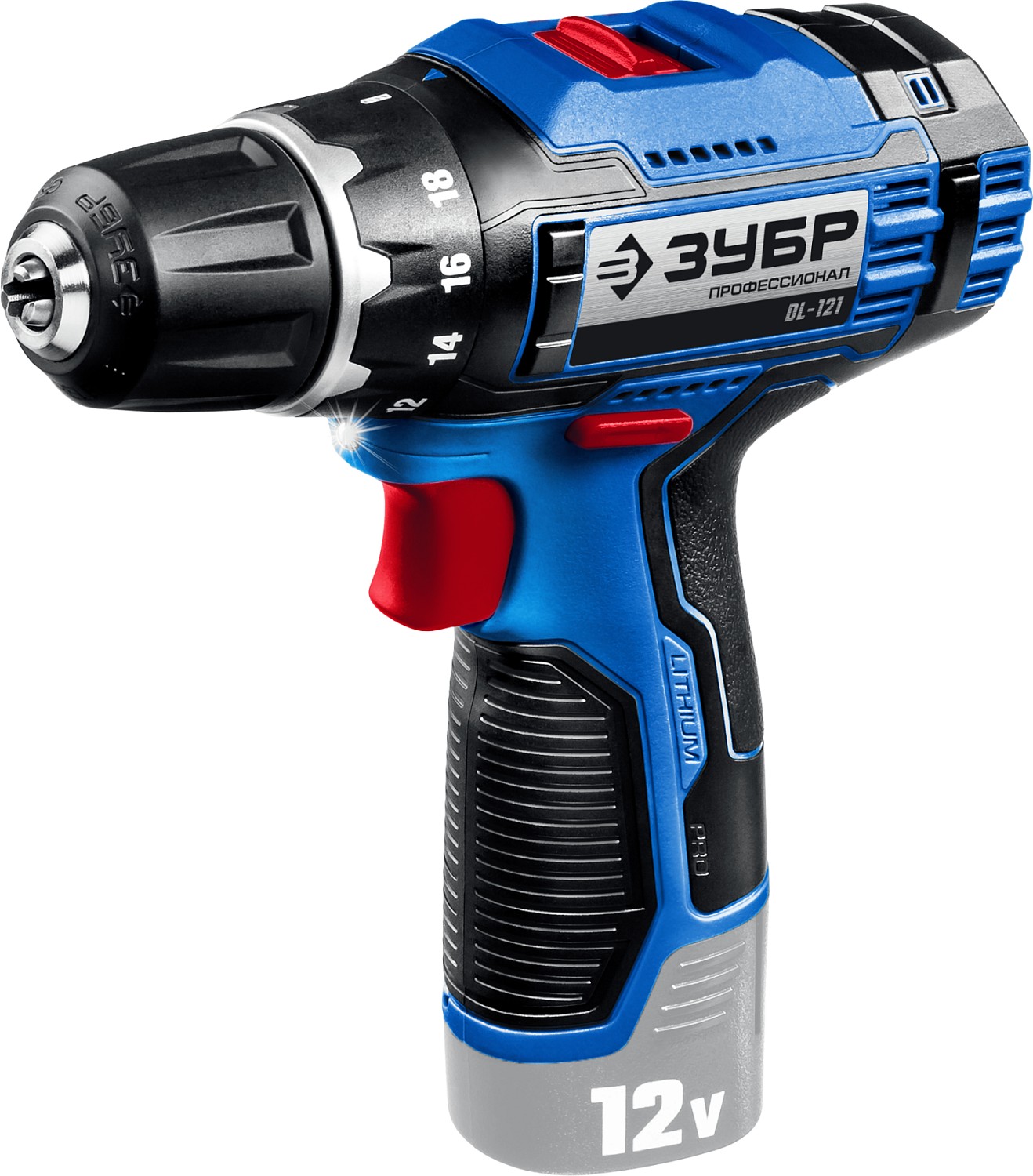 ЗУБР 12В, без АКБ, в коробке, дрель-шуруповерт, проф. DL-121