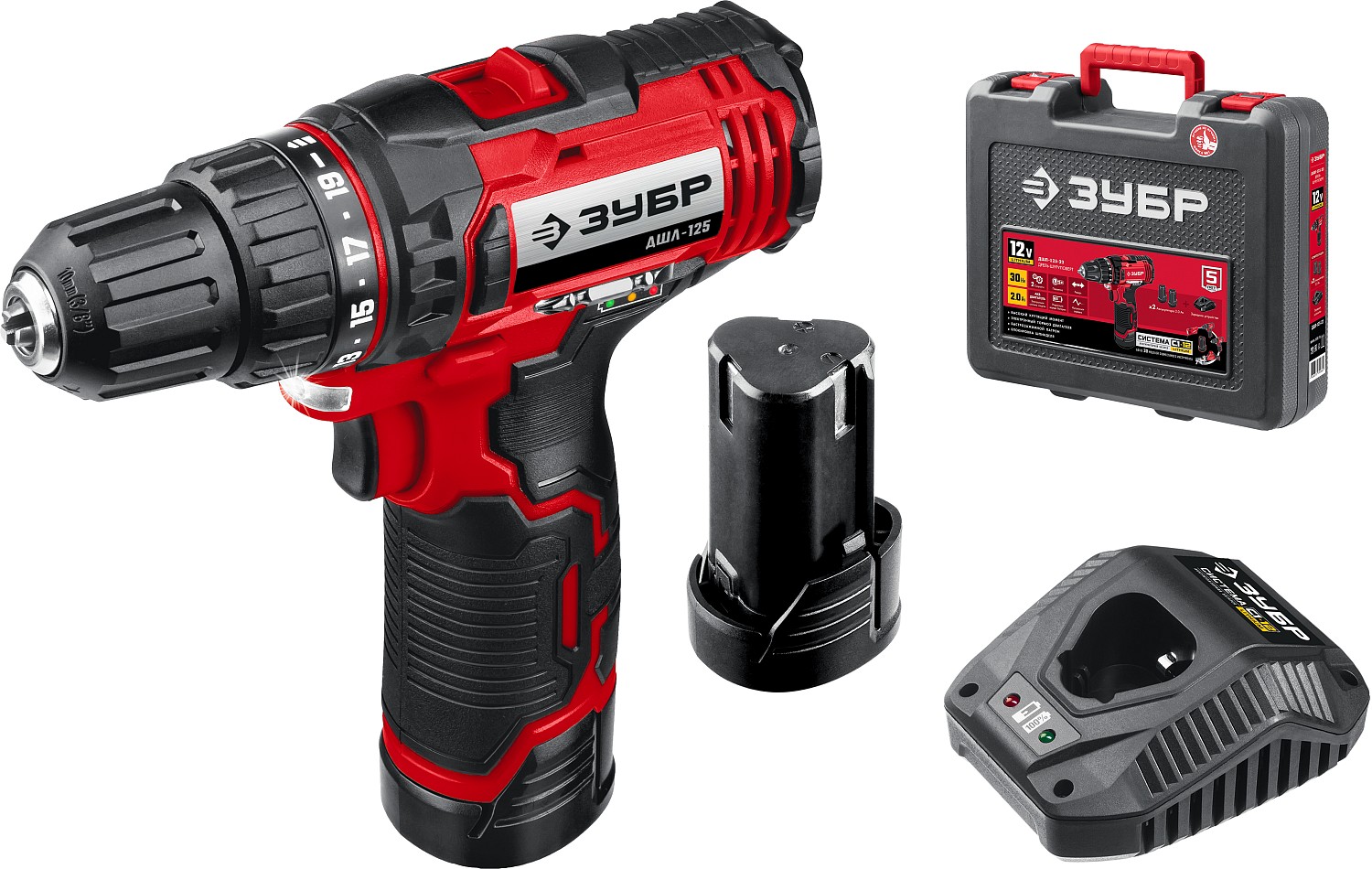 Дрель-шуруповерт,12В,2акб,ЗУБР