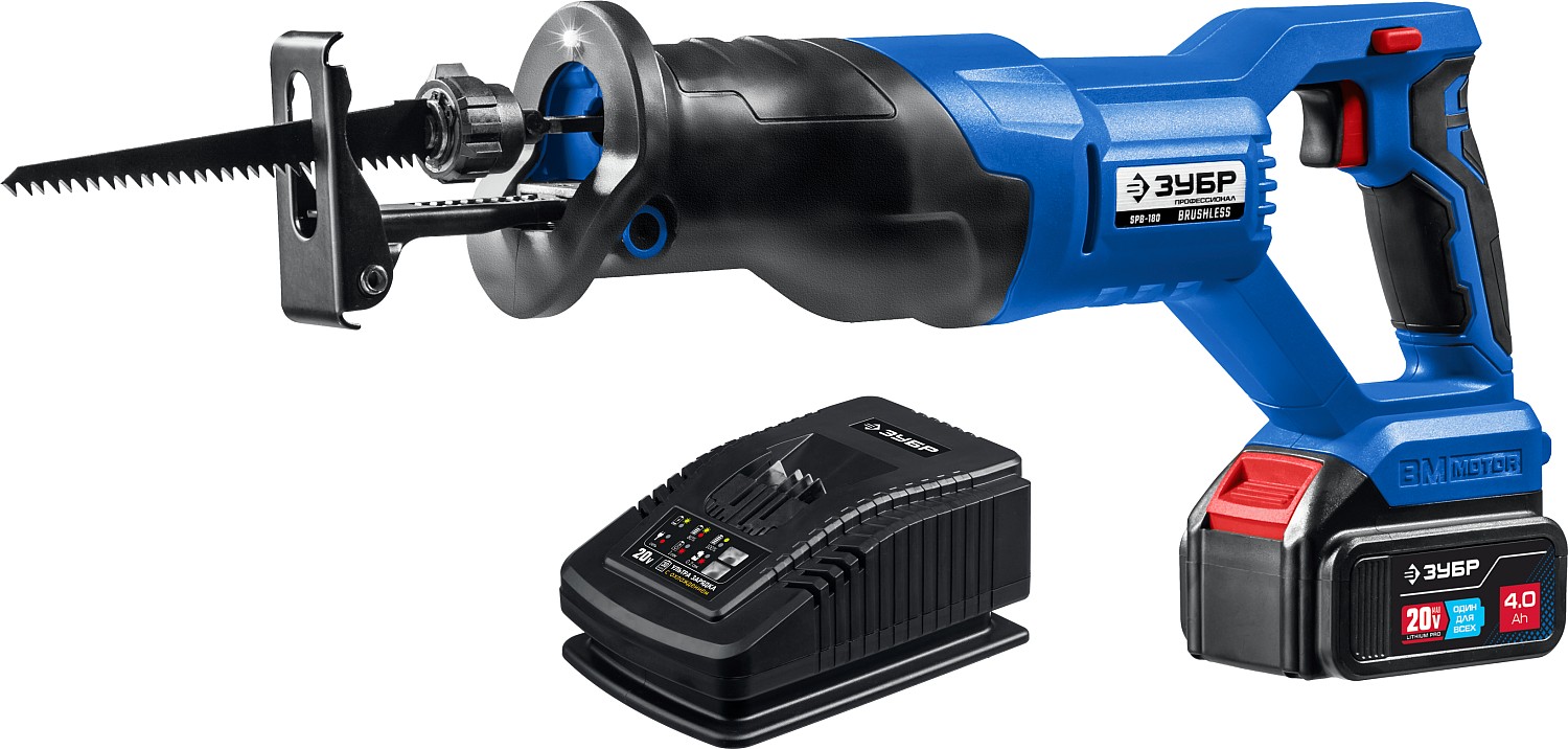 Пила сабельная бесщеточная,20В,1АКБ,Профессионал