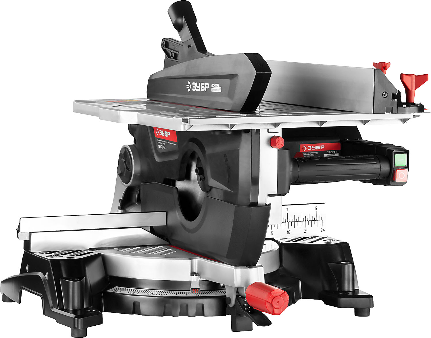 Пила торцовочная комбинированная, ЗУБР ЗПТК-305-1900 d 305*30мм, 1900Вт