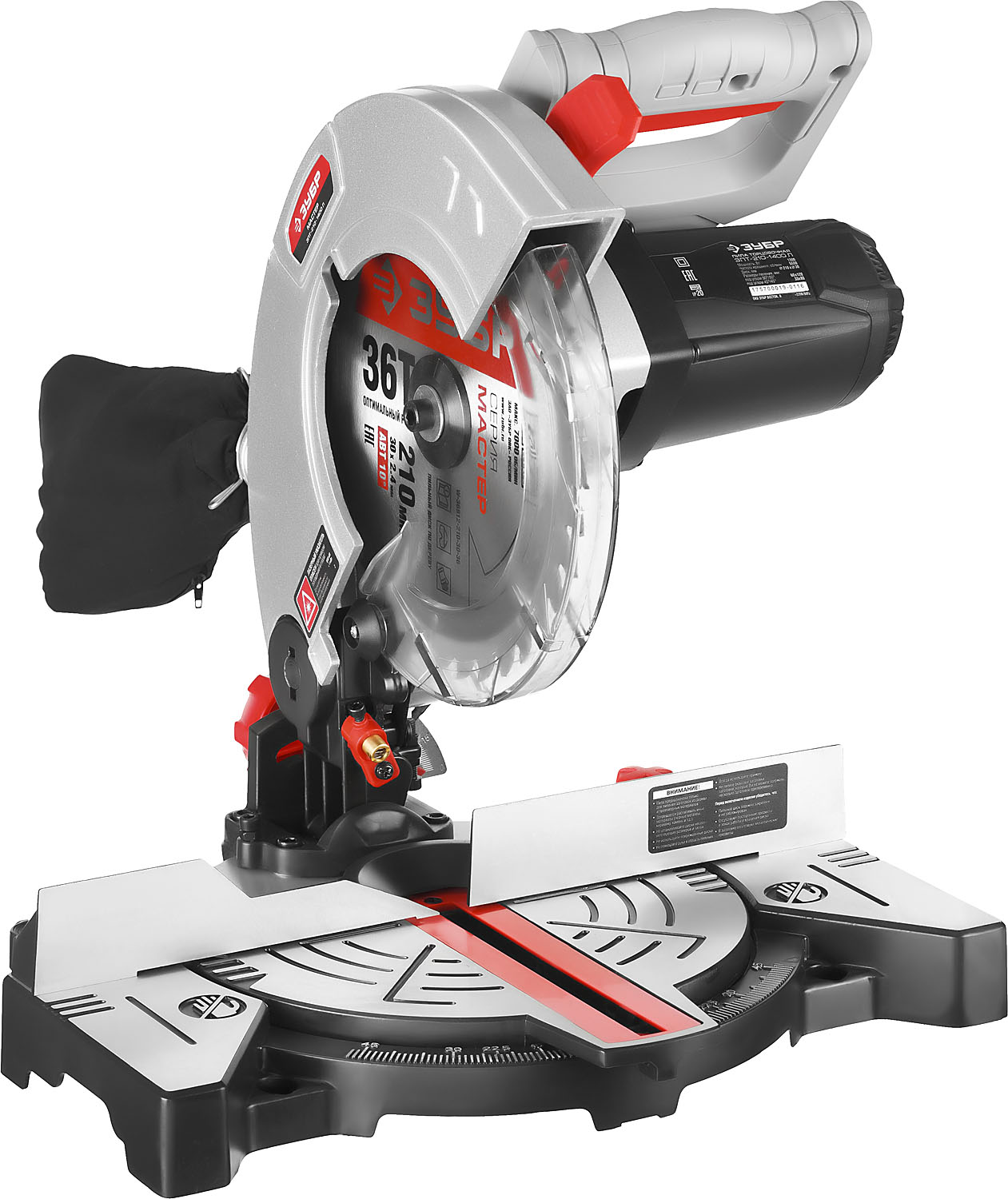 Пила торцовочная d210*30мм,1300ВТ ЗУБР ЗПТ-210-1400Л