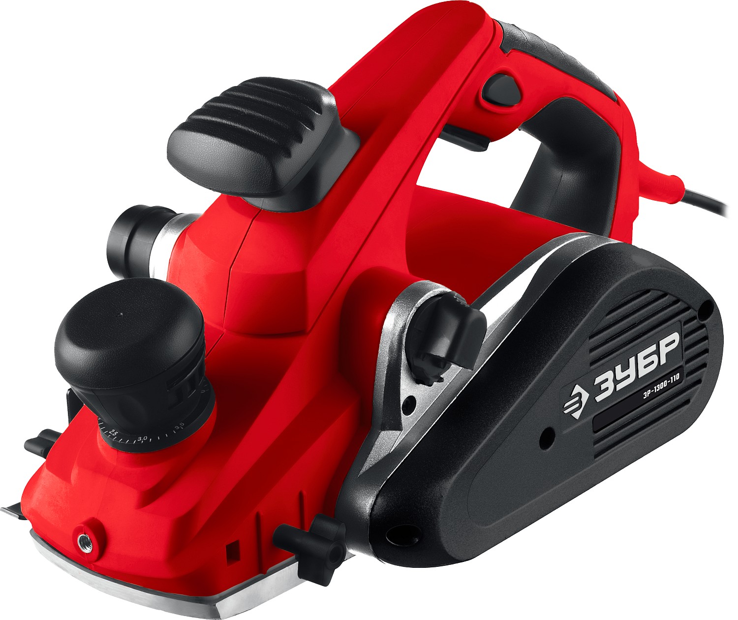 Рубанок электрический (электрорубанок), ЗУБР ЗР-1300-110, станина, гл 3,5мм, 16000об/мин, 110мм