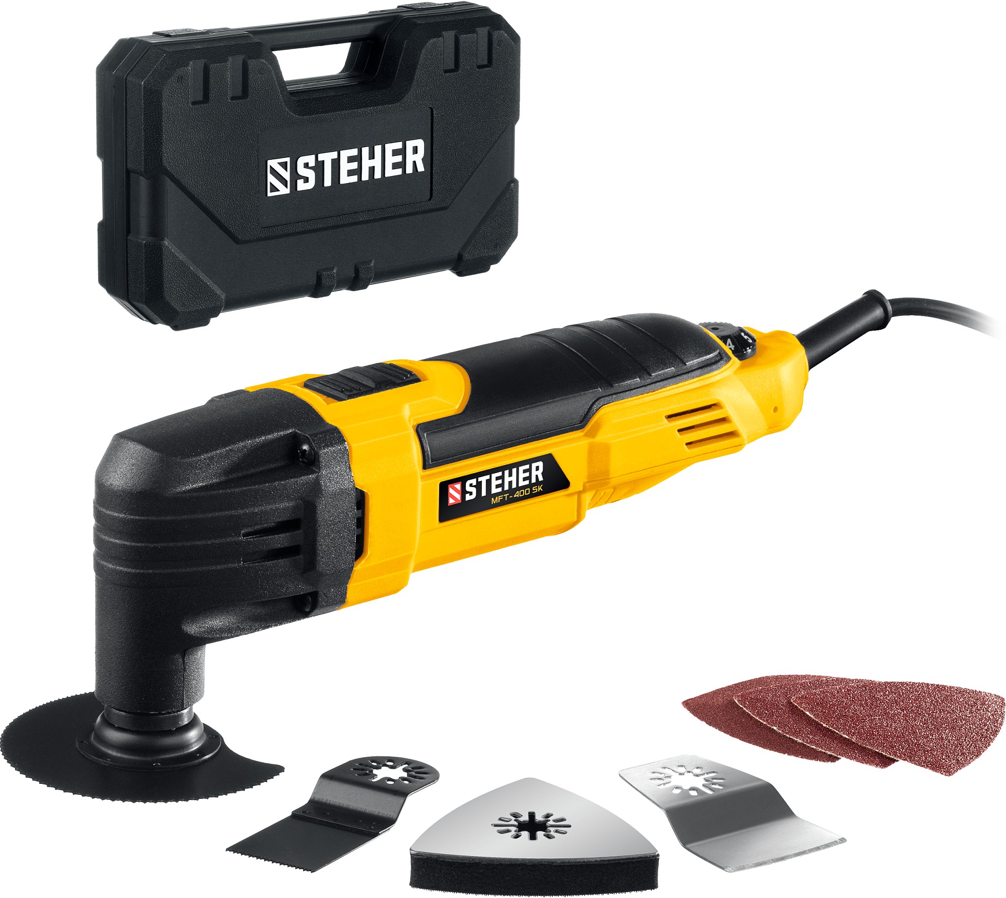 Реноватор, кейс, набор насадок STEHER OIS, 400 В