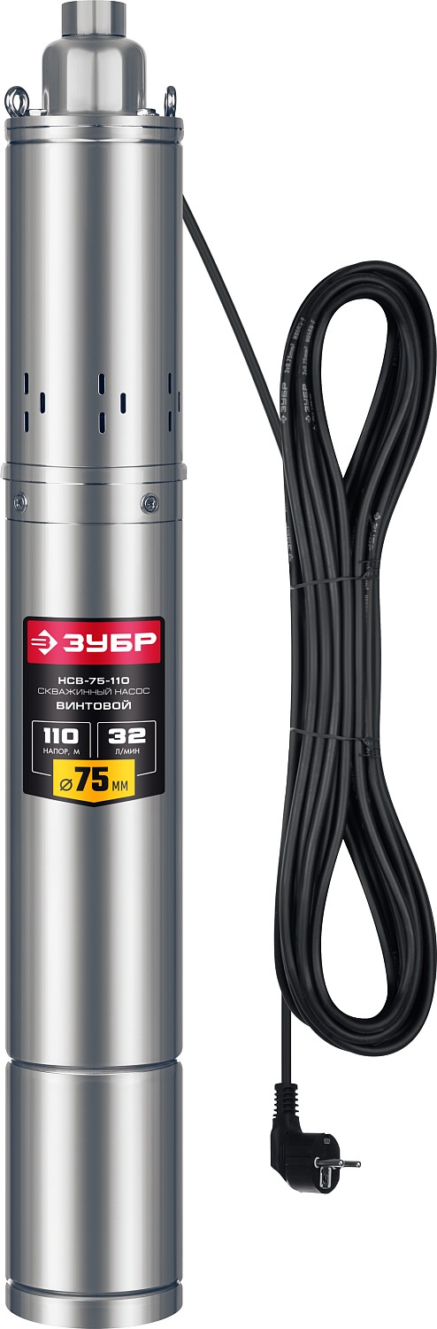 Скважинный насос винтовой ЗУБР, 110м напор НСВ-75-110