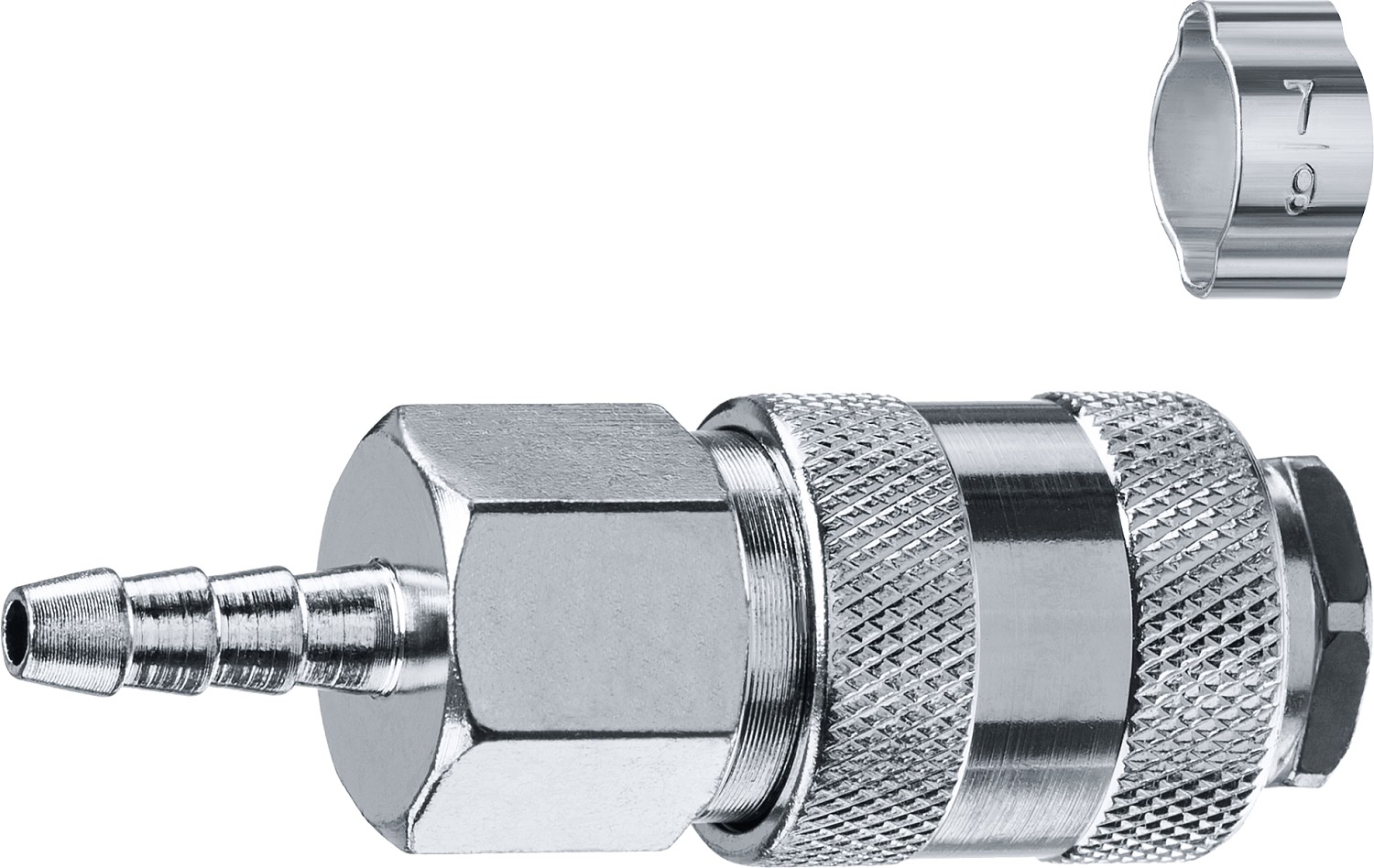 Переходник штуцер ″елочка″ 6 мм - рапид муфта, с хомутом ЗУБР Профессионал