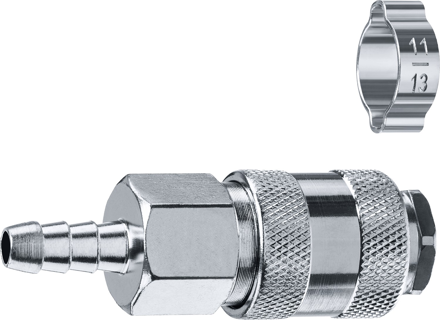 ЗУБР штуцер ″елочка″, 8 мм - рапид муфта, Переходник с обжимным хомутом