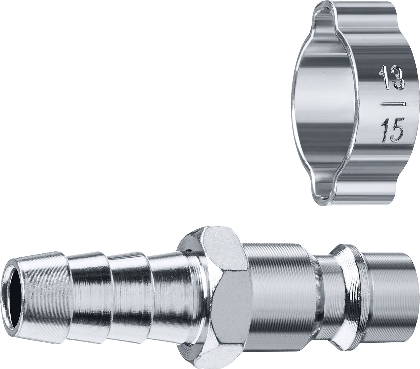 Переходник штуцер ″елочка″ 10 мм - рапид штуцер, с хомутом ЗУБР Профессионал