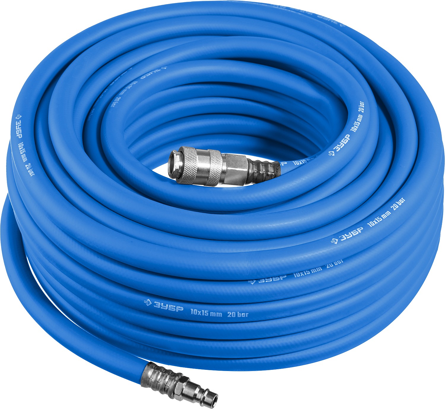 Воздушный шланг с фитингами рапид 15м,10х15мм, 20 бар ЗУБР