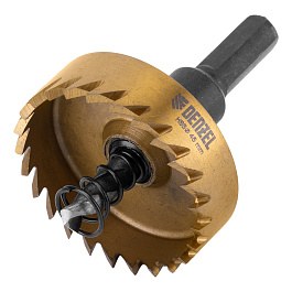 Коронка по металлу HSS 45мм нитридтитановое покрытие Denzel