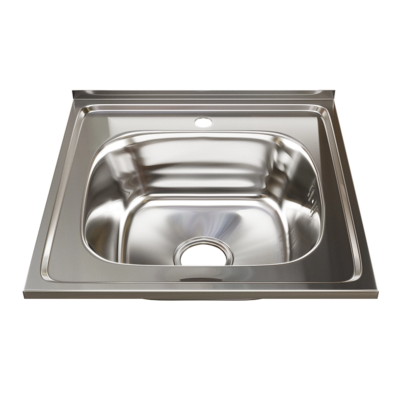 Мойка нерж.квадр. 50*50см 0,6мм вып 3 1/2 (глуб.чаши 16см) с сифоном без крепления без гофры MIXLINE