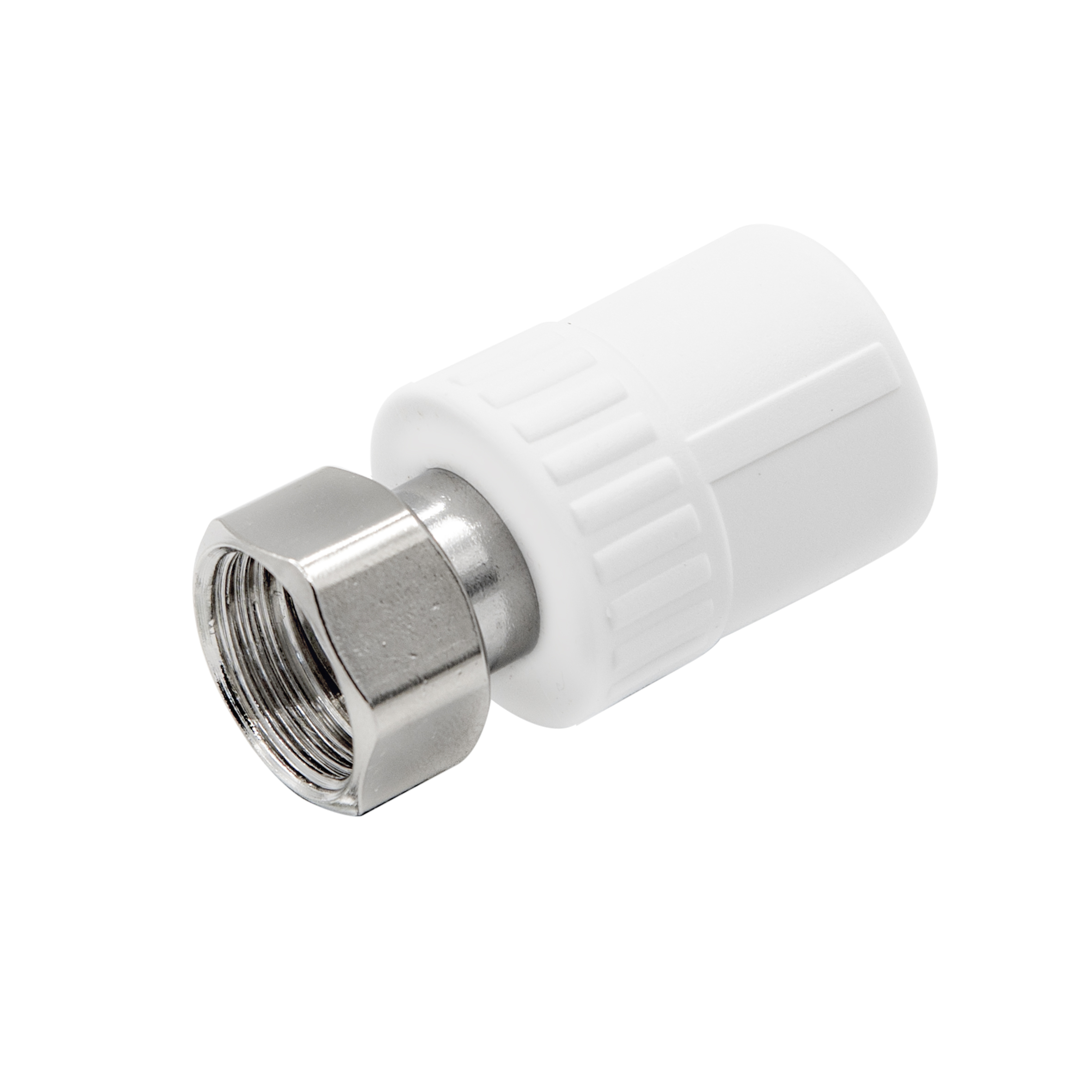 Полусгон никелированный с накидной гайкой и нар. резьбой 3/4х3/4