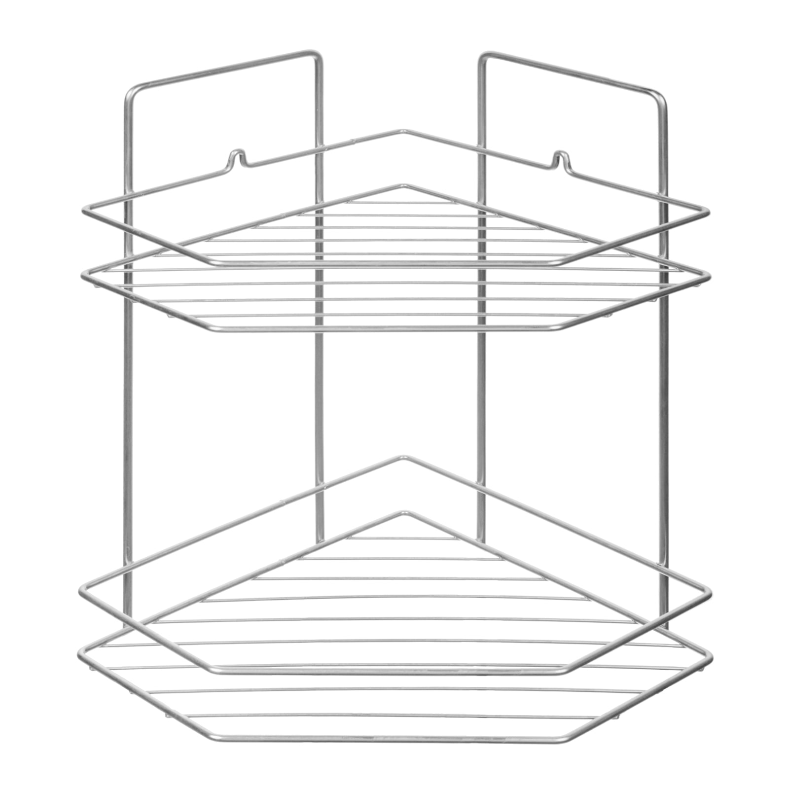 Полка для ванной угловая трапеция 3яруса гальваника цинк, цв хром