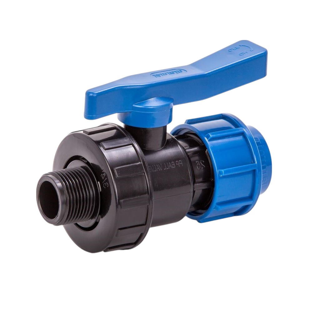 Кран 32мм*1" наружная резьба, компрессионный для ПЭ труб