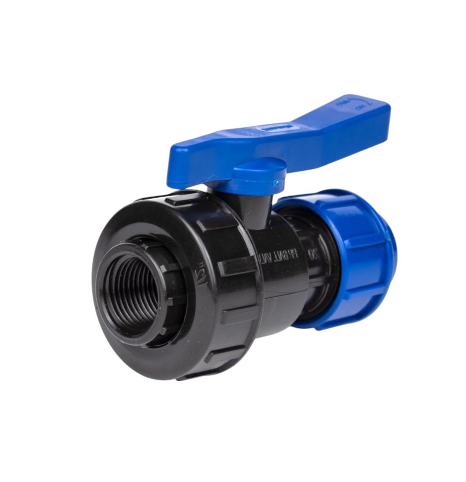 Кран 32мм*1" внутренняя резьба, компрессионный для ПЭ труб