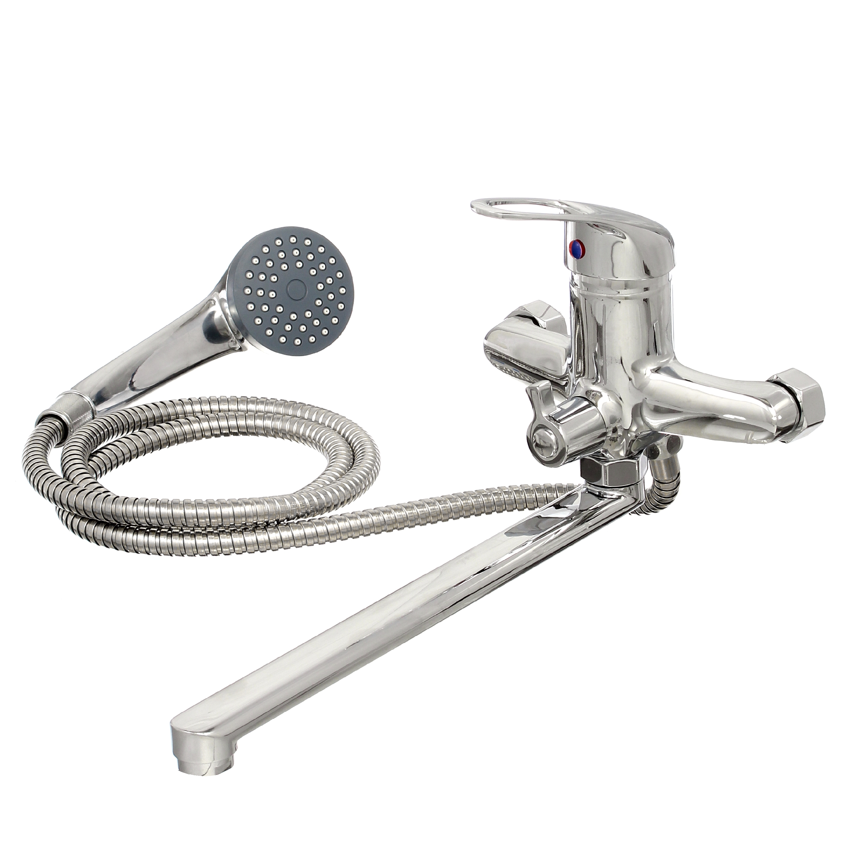 Смеситель эконом однорычаж. для ванны, девиатор,настенный 40мм