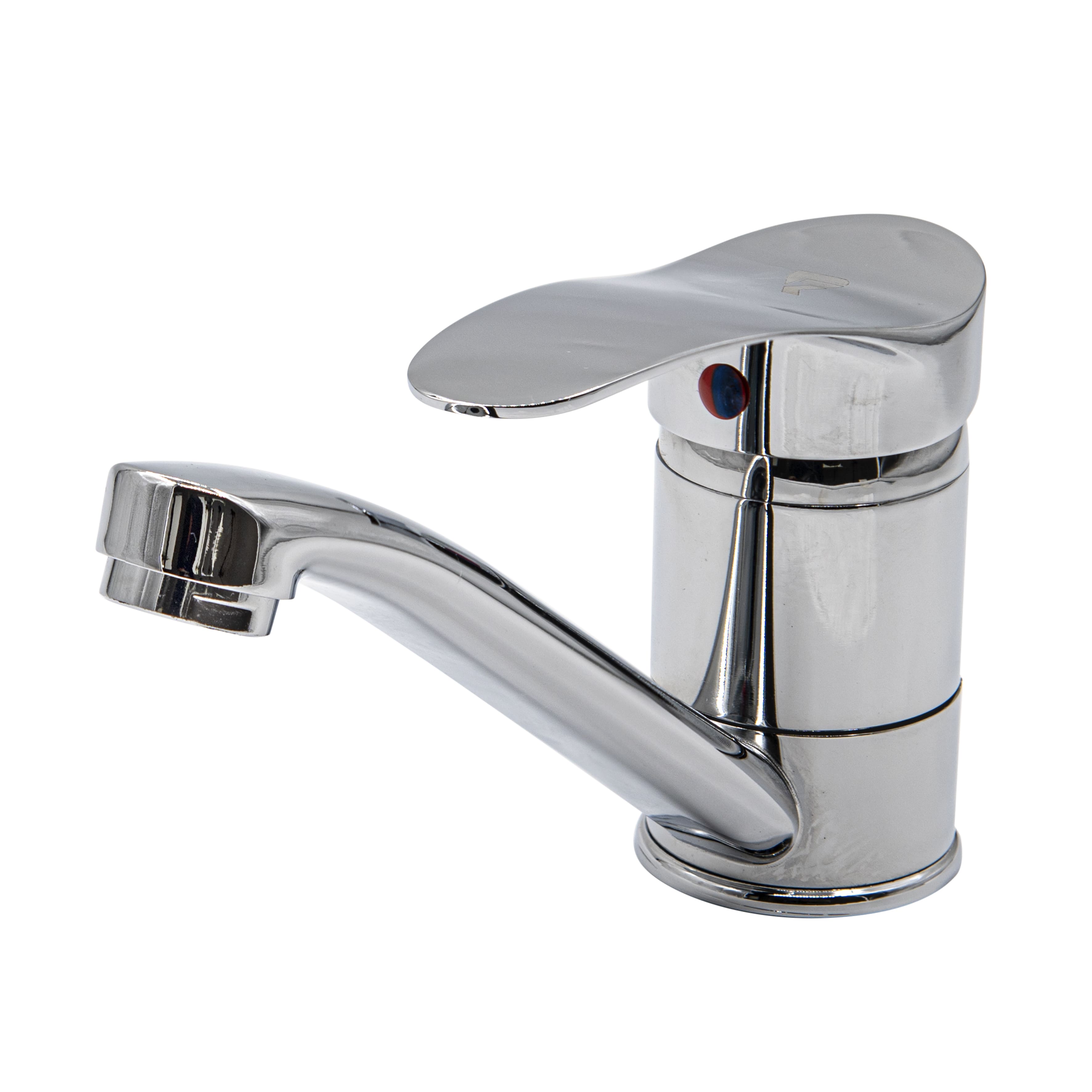 Смеситель стандарт однорычажный для мойки, гайка, керамический картридж 40мм, гусак 15см, (шт.)