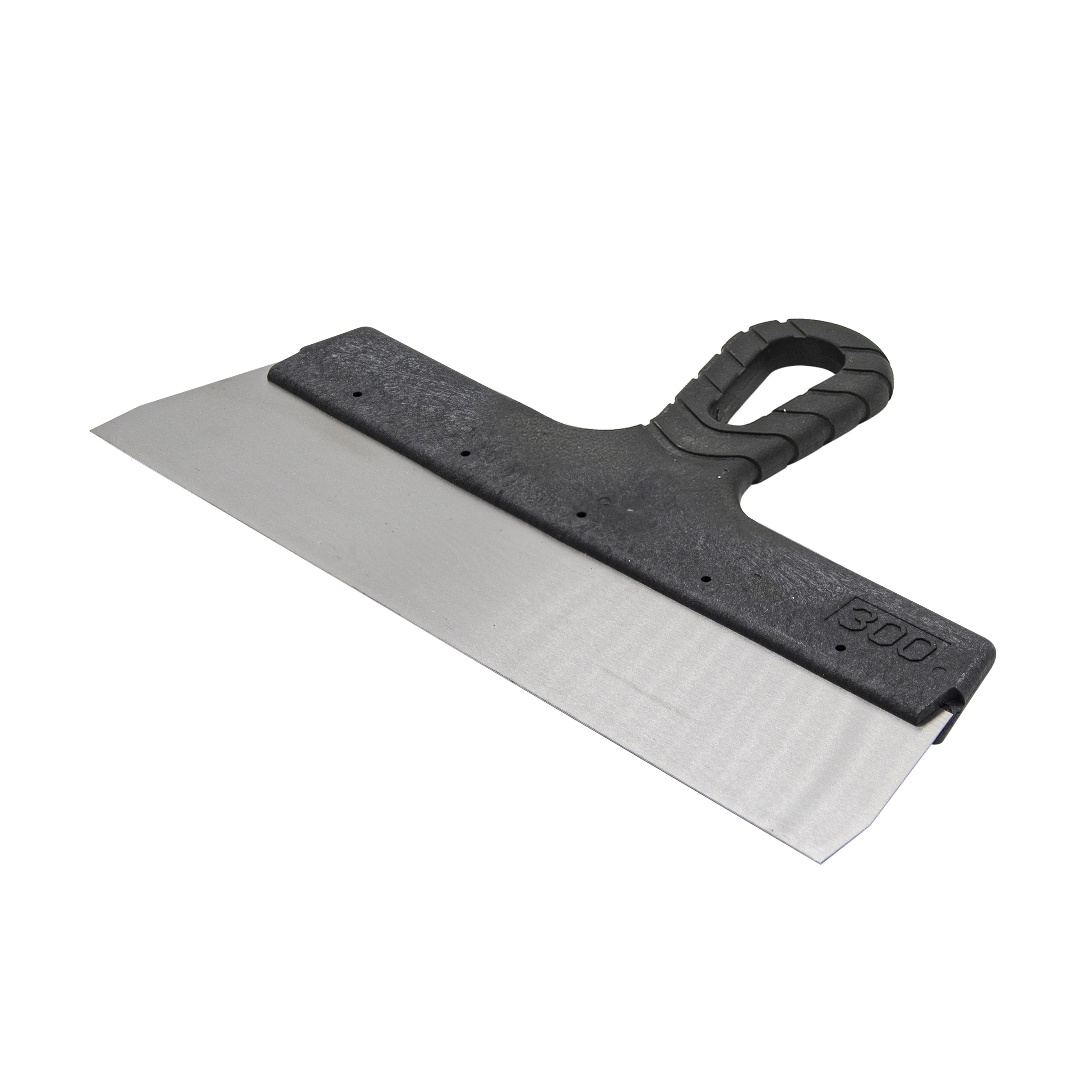 Шпатель фасадный прямой, нержавеющая сталь 0,45мм, пластиковая рукоятка, 300мм