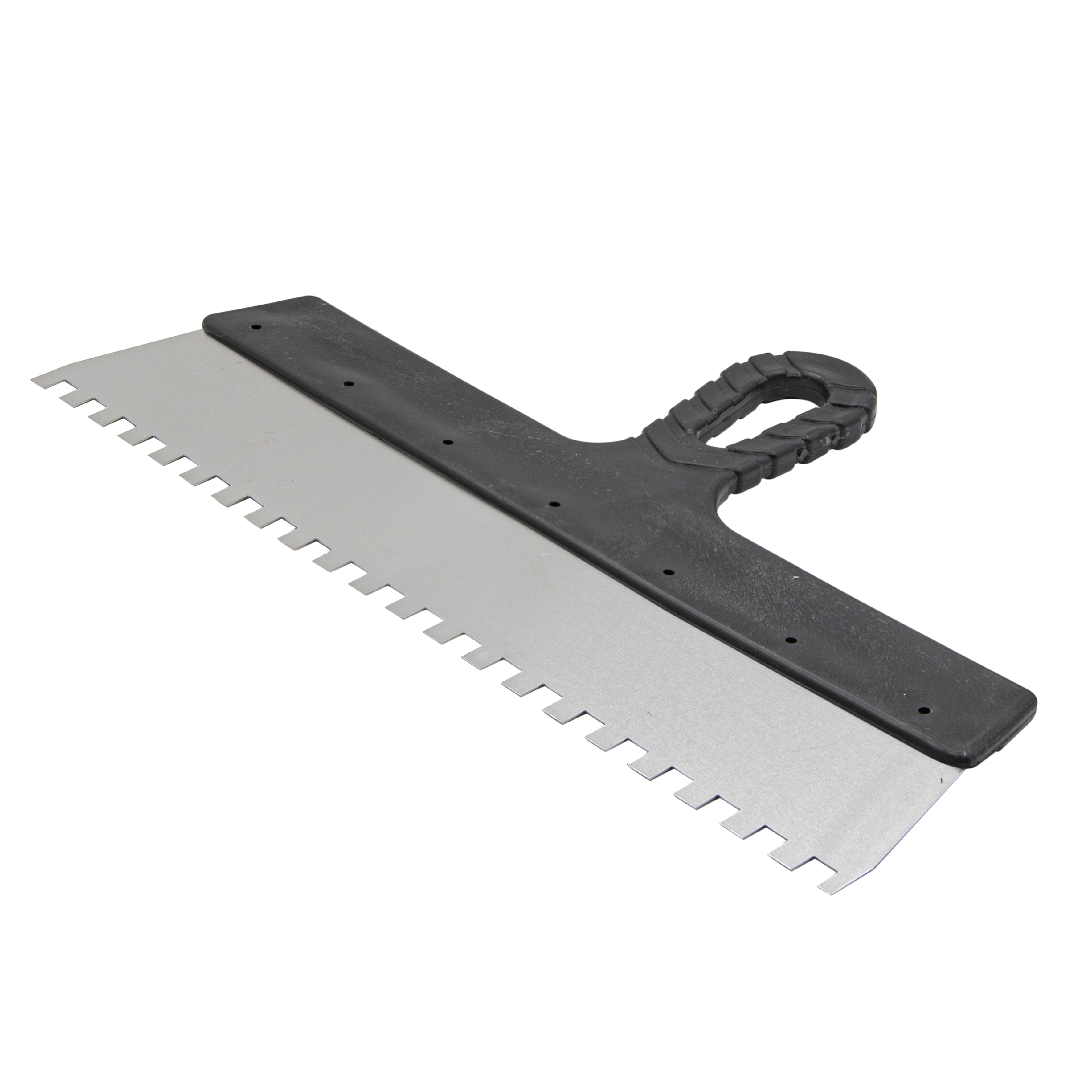 Шпатель фасадный "Мастер", зубчатый, нерж. сталь 0,4мм, пластик. рукоятка, 350мм, зуб 8х8мм,