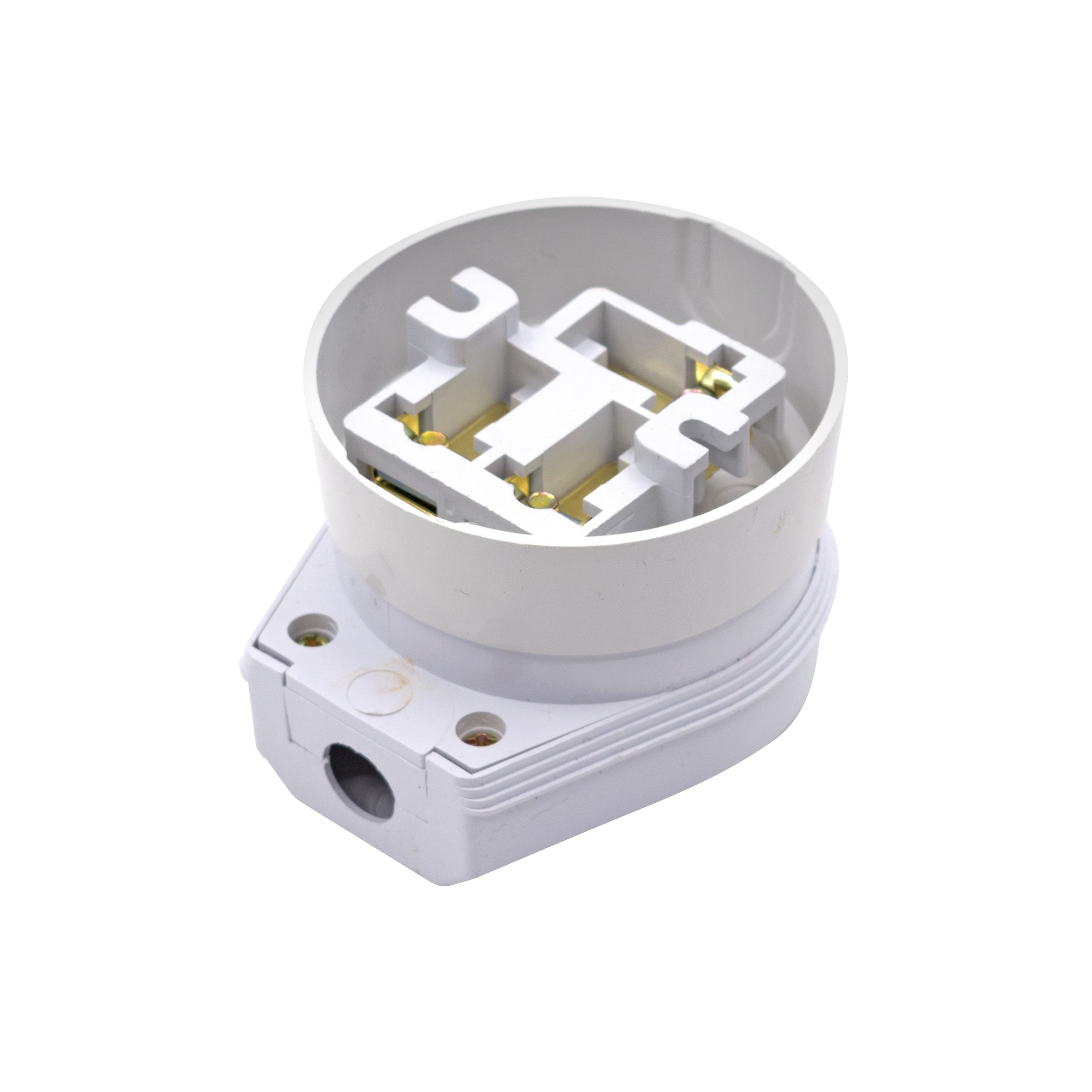 Силовой разъем 1235 АБС-пластик, РШ-ВШ 32А, 250В, открытый угловой, белый