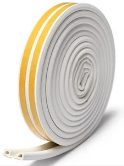 Уплотнительная лента самоклеющаяся 9х4мм,10м,Е-профиль белый Ремоколор