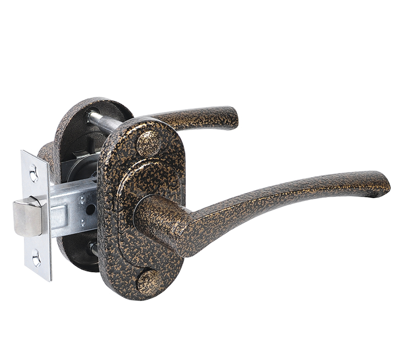 Защелка врезная Омега ЗЩ2.03 (медь) с ручками, подпружиненный механизм, 156*70*147мм ормис