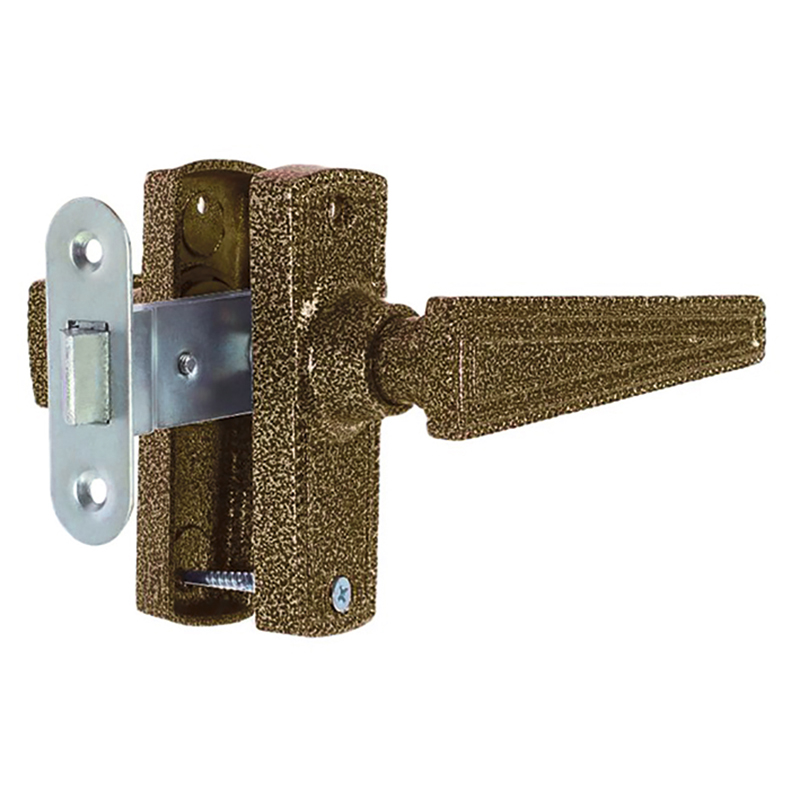 Защелка врезная ЗЩ2.01 (бронза) с ручкой, для межкомнатных дверей, 164*100мм бэксет 54мм ормис