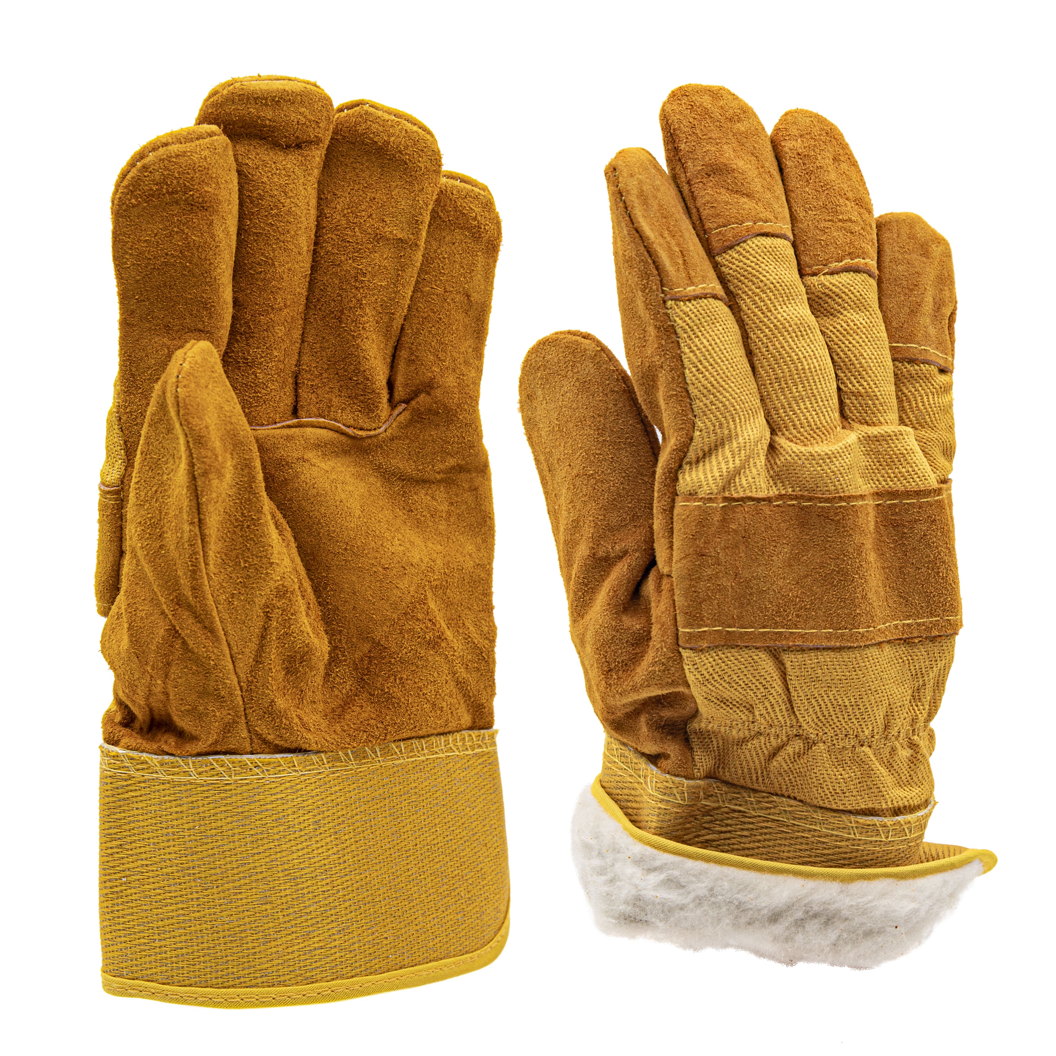 Перчатки спилковые утепленные  (коричневые)