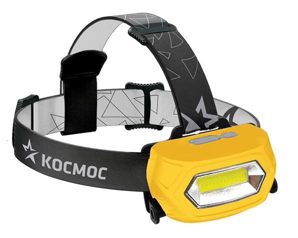 Фонар светодиодный на батрейках  налобный 3 режима 70лм  75*55мм