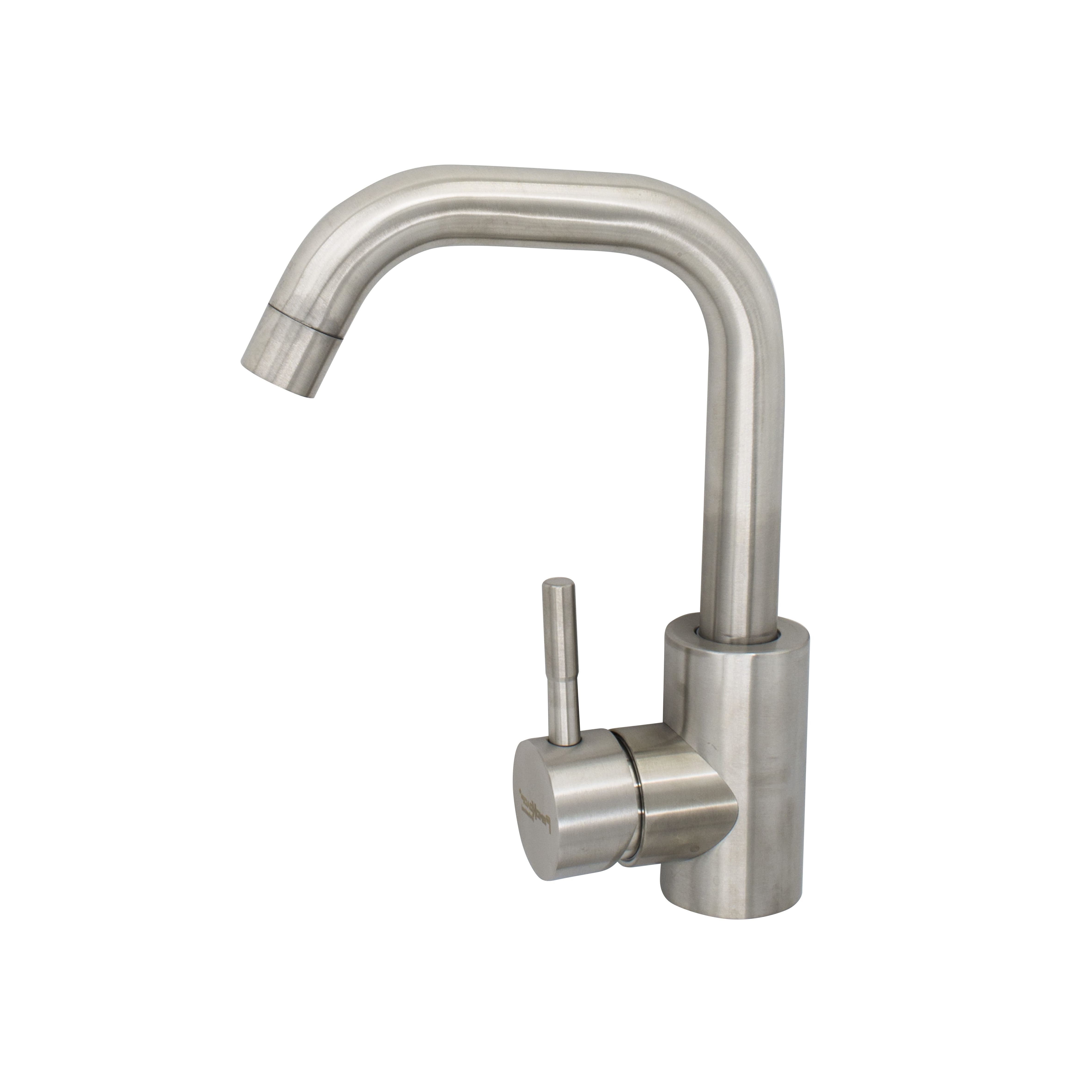 Смеситель нерж.сталь однорычажный, для кухни, крепление гайка, картридж 40мм 67-0-781