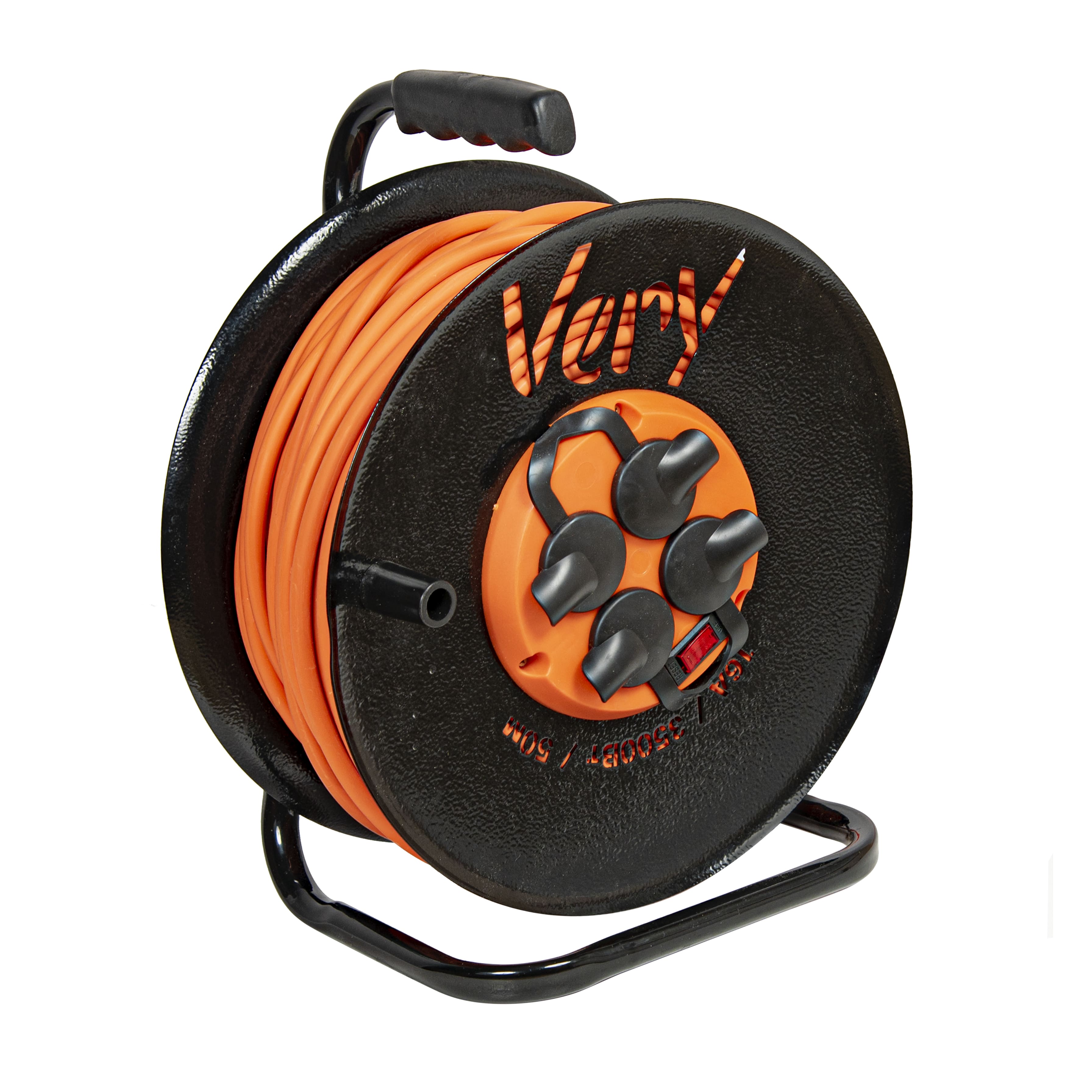 Удлинитель силовой на  метал.катушке с/з  4роз. КГ 3х1 50м