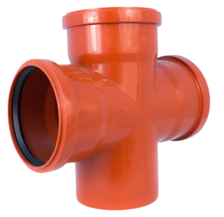 Крестовина наружняя рыжая d=110мм 45*