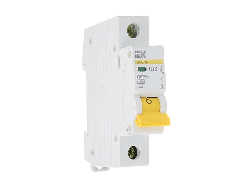 Автоматический выключатель ВА47-29, 1Р, 16А, 4,5кА, х-ка С, MVA20-1-016-C(IEK-1-016