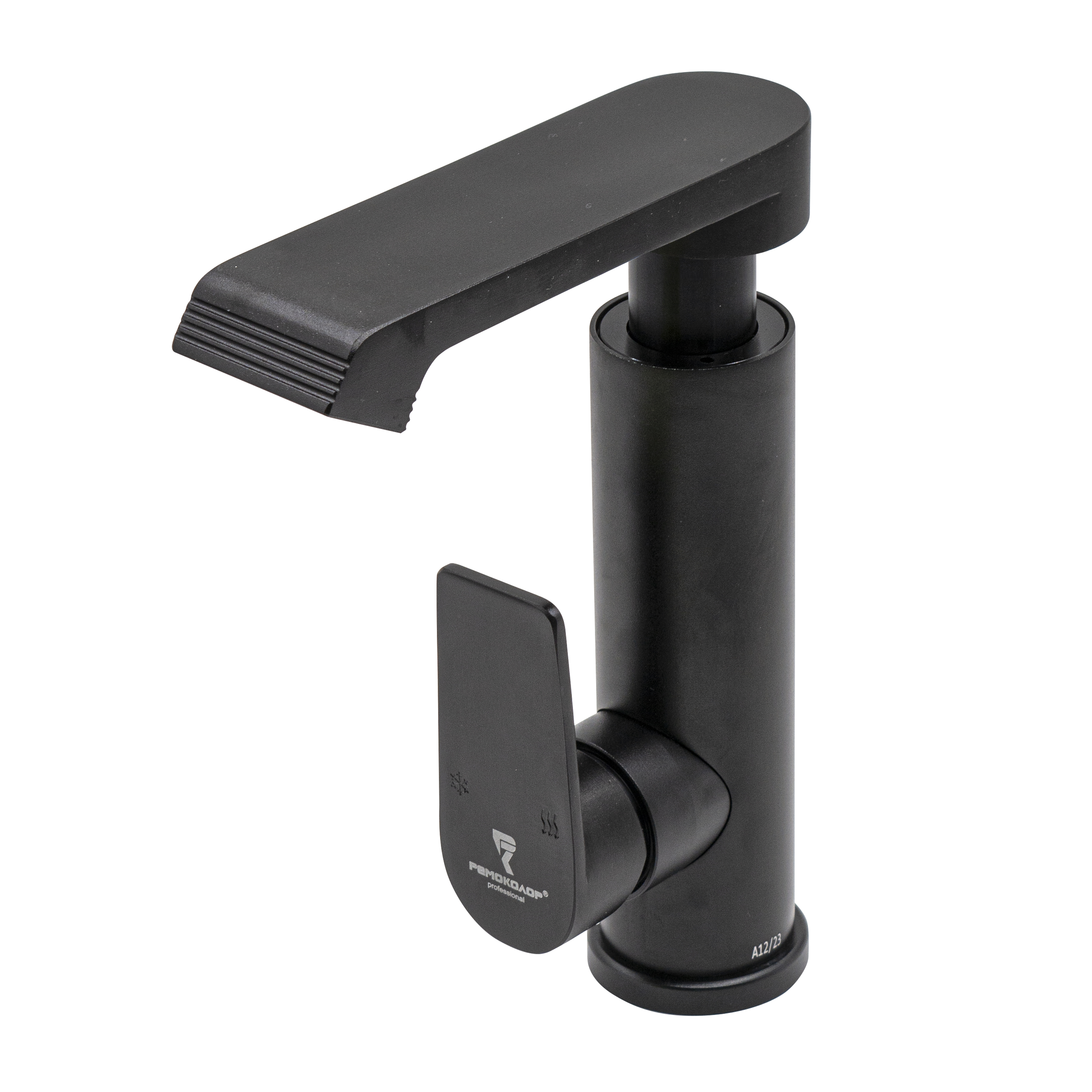 Смеситель авиац ал, однорычаж для кухни, регулируемый излив,гайка, керам картридж 40мм, черн,