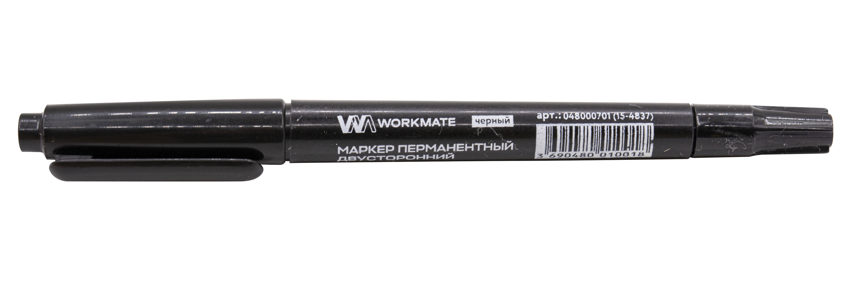 Маркер перманентный двусторонний, черный Workmate