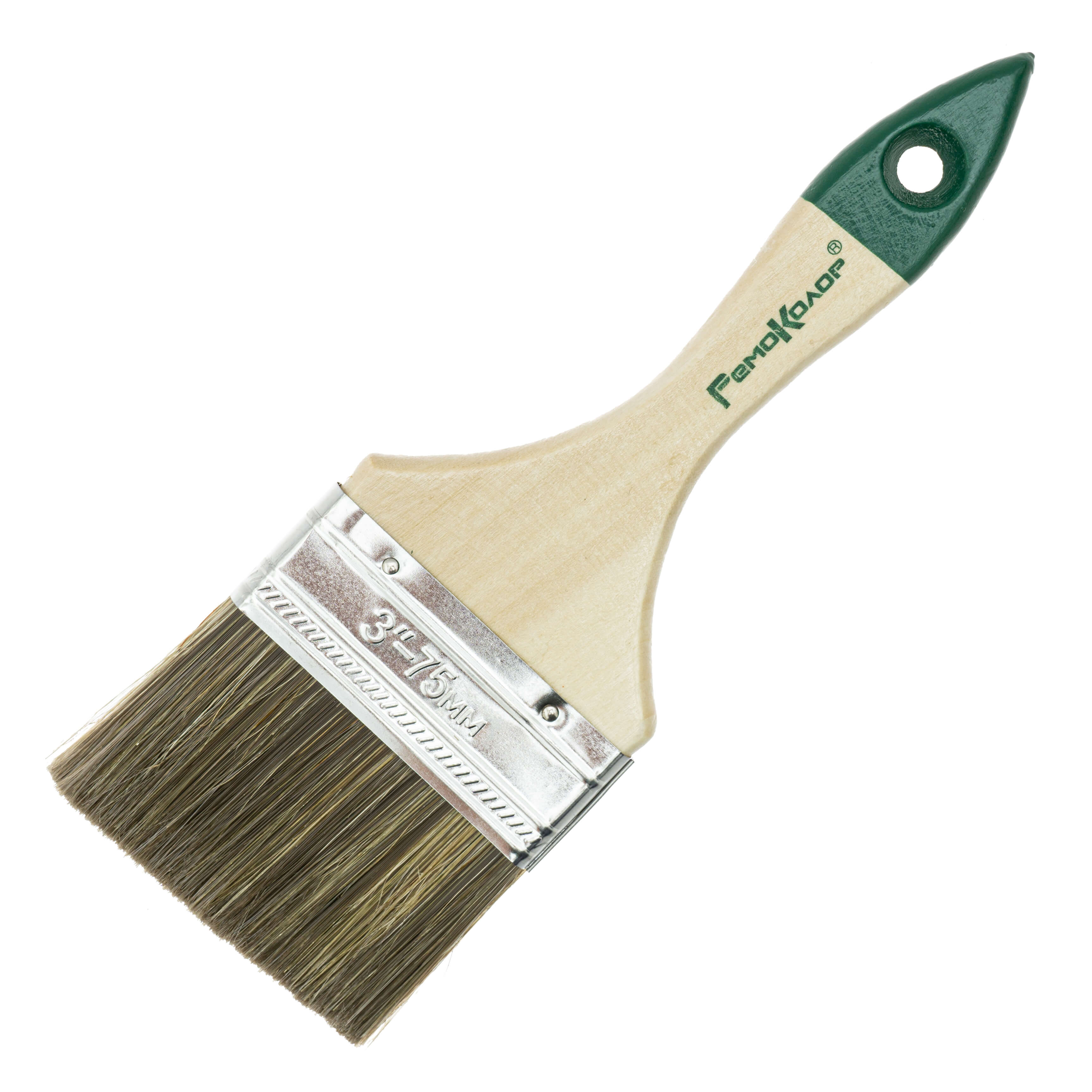 Кисть плоская Стандарт Лазурь смеш.щетина 75мм "3"