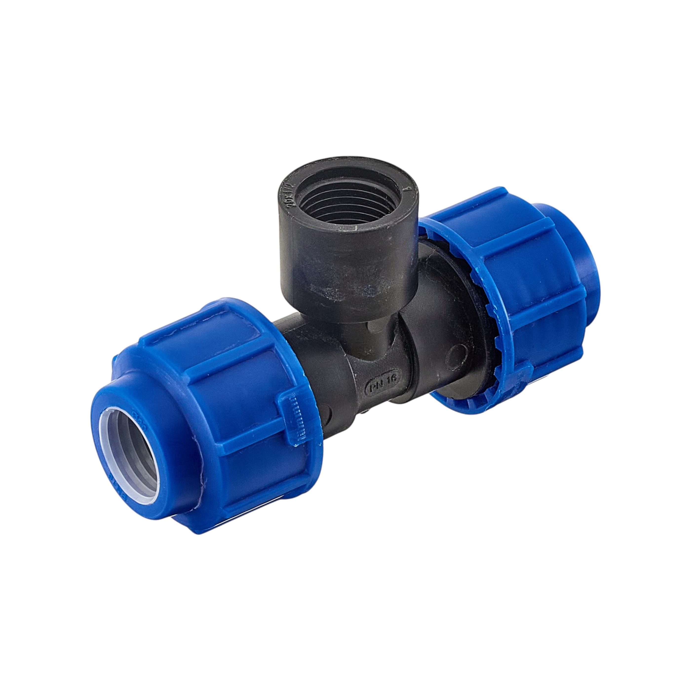 Тройник 20мм*1/2" ВР компрессионный для ПЭ труб