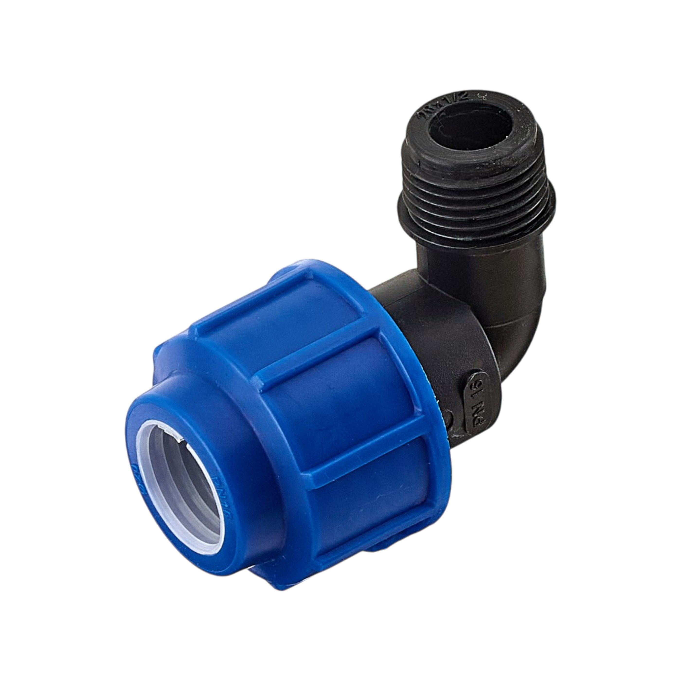 Угольник (отвод) 20мм*1/2" НР компрессионный для ПЭ труб