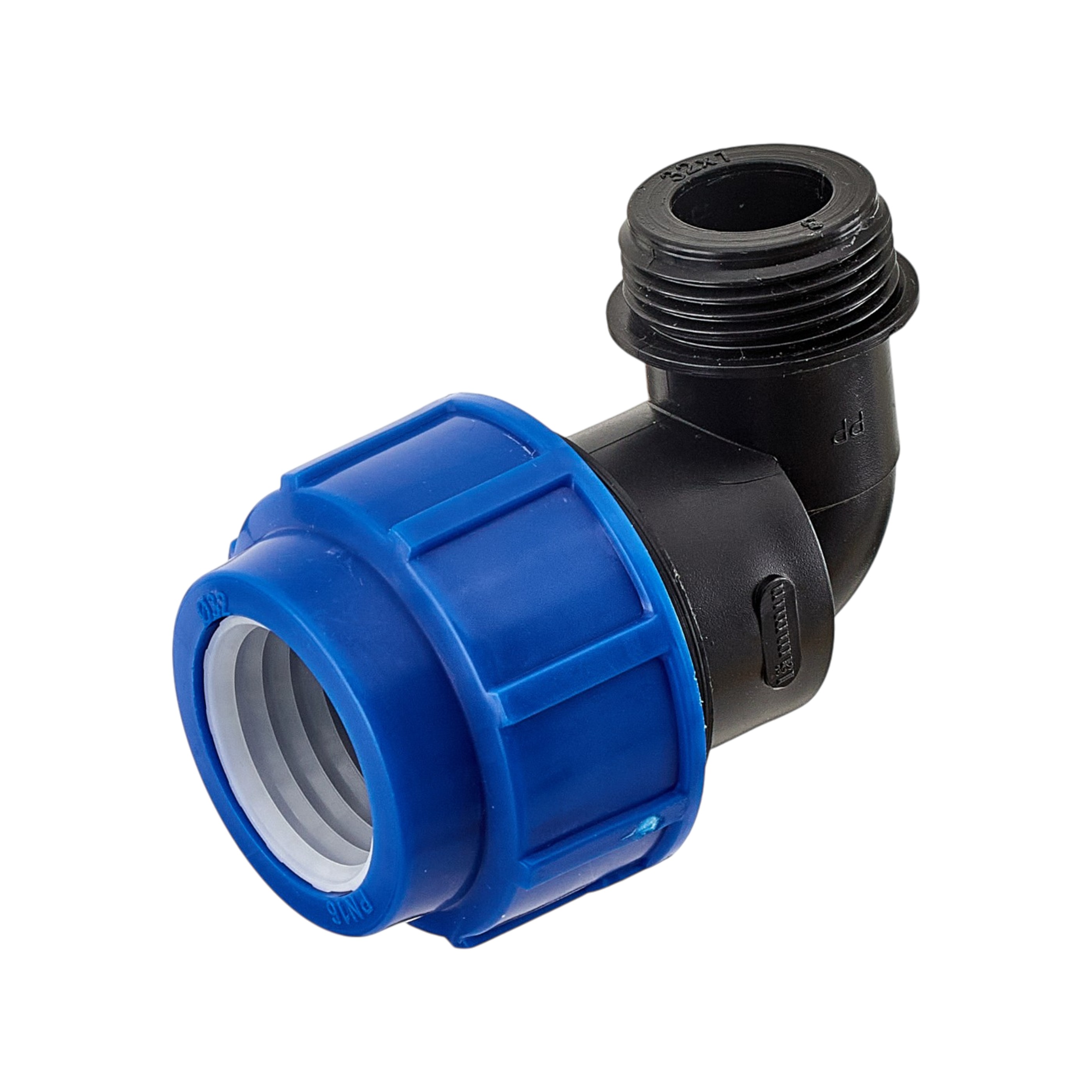 Угольник (отвод) 32мм*1" НР компрессионный для ПЭ труб