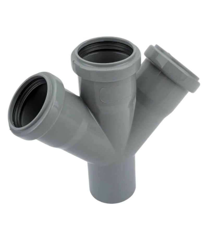 Крестовина внутр. канализация, серая, 45° 110мм