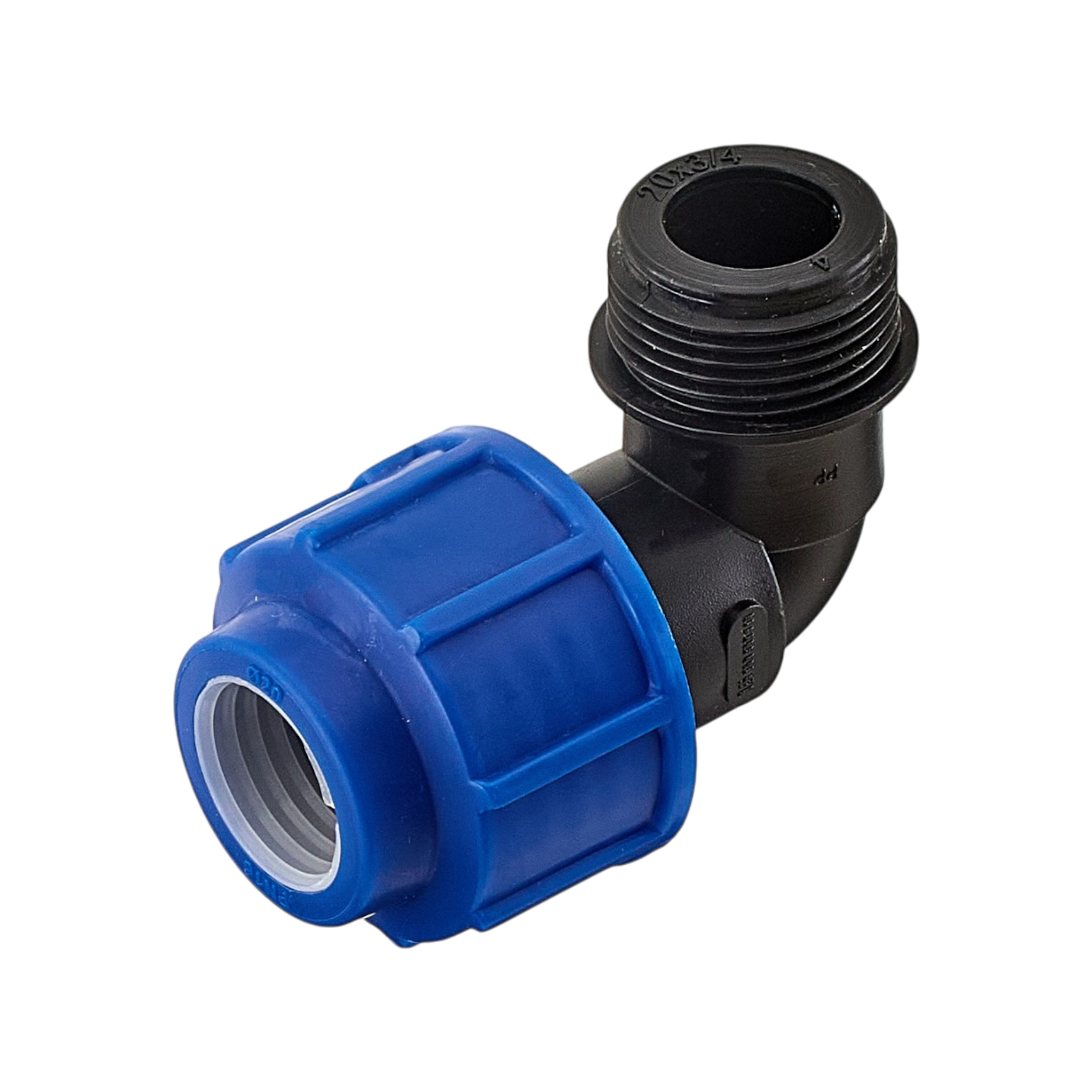 Угольник (отвод) 20мм*3/4" НР компрессионный для ПЭ труб