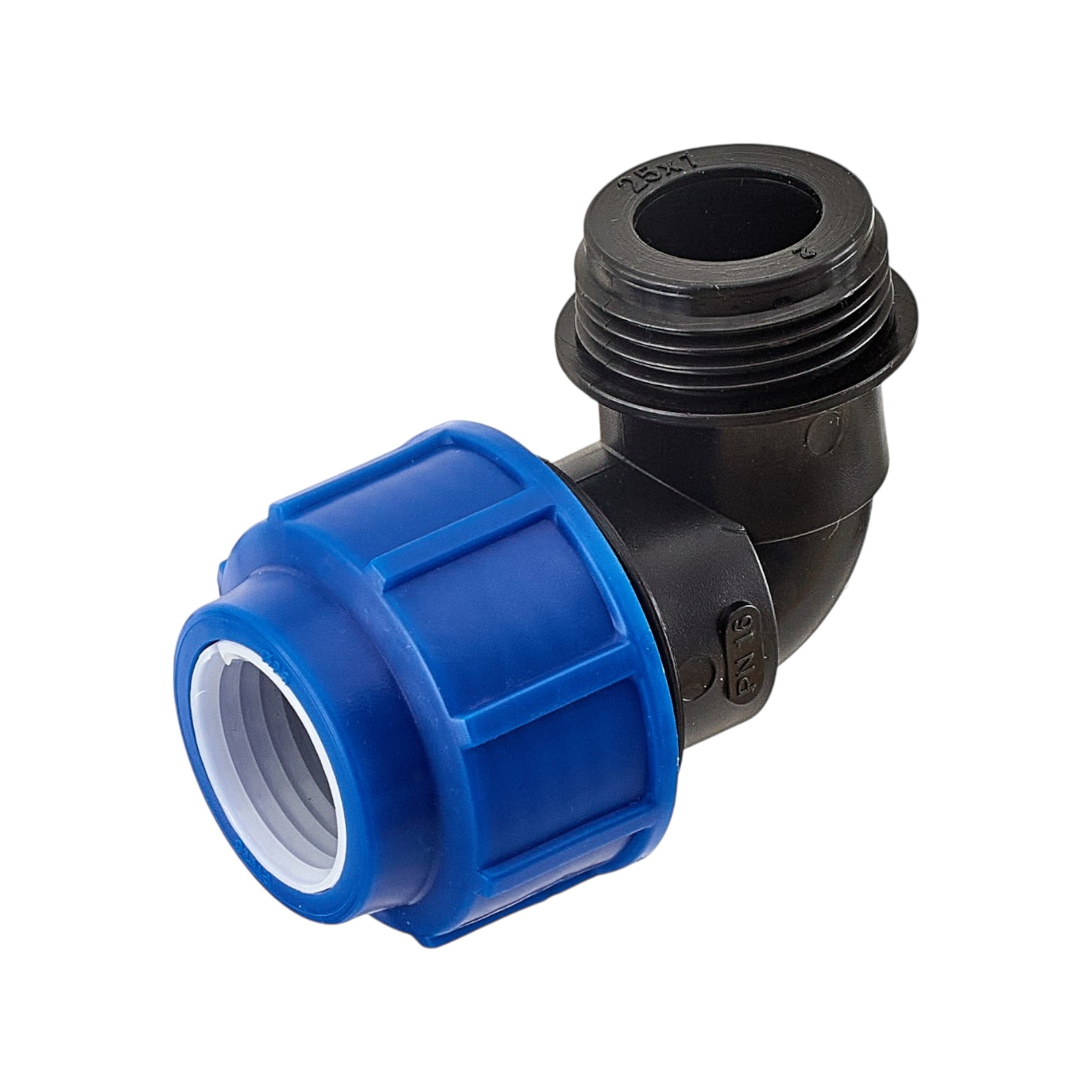 Угольник (отвод) 25мм*1" НР компрессионный для ПЭ труб