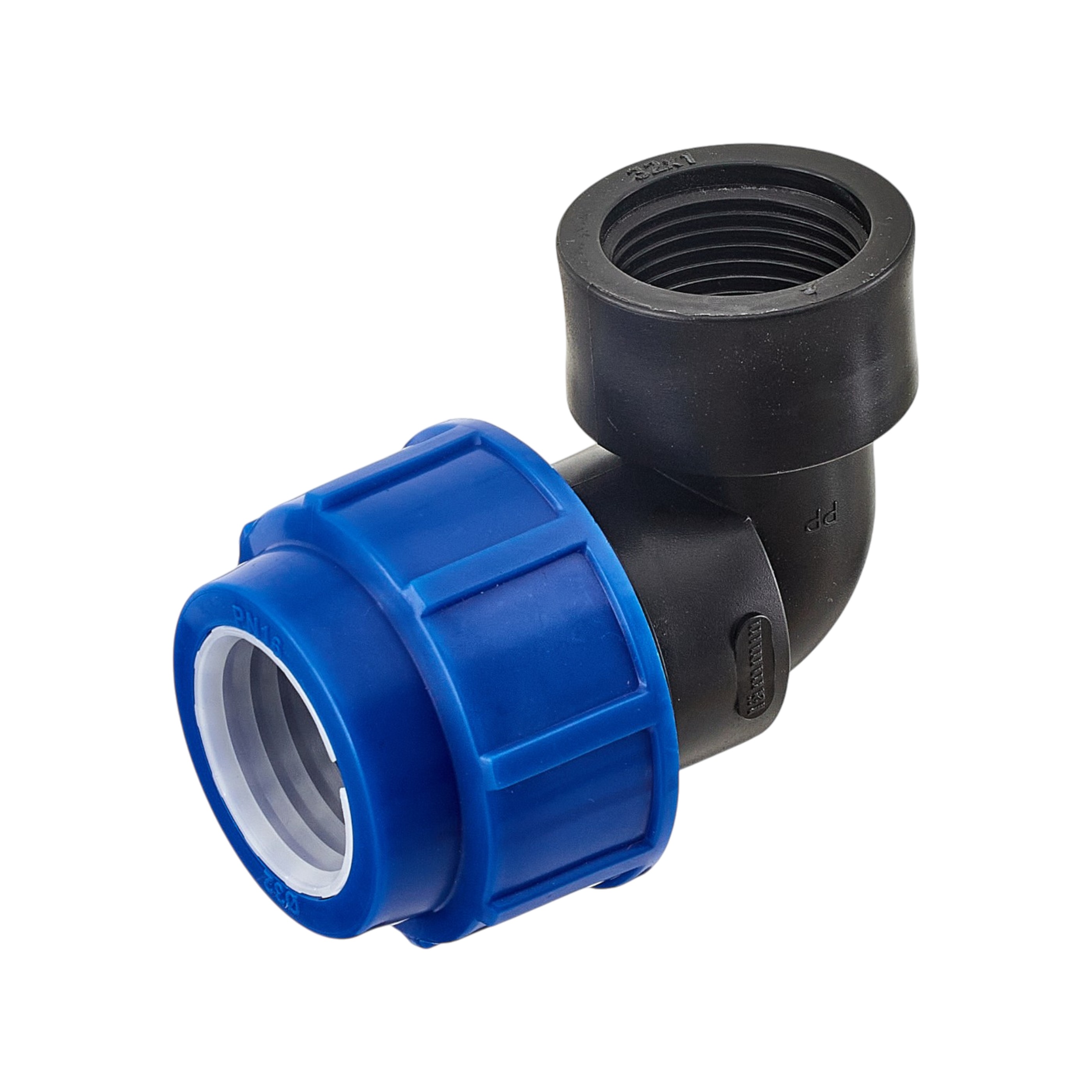 Угольник (отвод) 32мм*3/4" ВР компрессионный для ПЭ труб